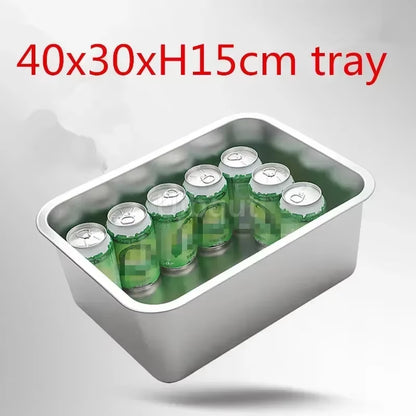 304 Tray Stainless Steel Storage Trays Leak Plate Hole Mesh Strainer Colander Wash Vegetable Basin Drying Water Filter Basin Lid