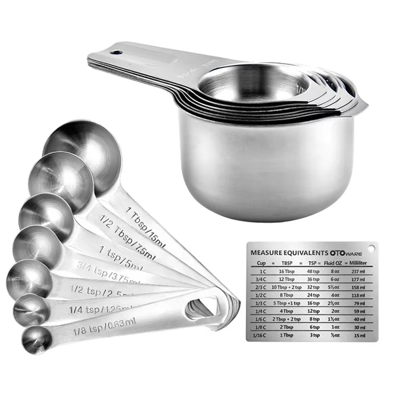 304 Stainless Steel Measuring Spoon Measuring Cup with Graduated Meter Salt Spoon Milk Powder Baking Weighing Seasoning Tool