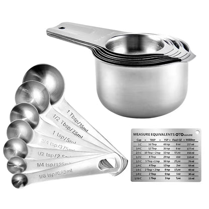 304 Stainless Steel Measuring Spoon Measuring Cup with Graduated Meter Salt Spoon Milk Powder Baking Weighing Seasoning Tool
