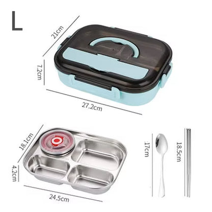 304 Stainless Steel Lunch Box for Adults Kids Snack Storage Portable Hermetic Breakfast Insulation Meal Container Microwavable