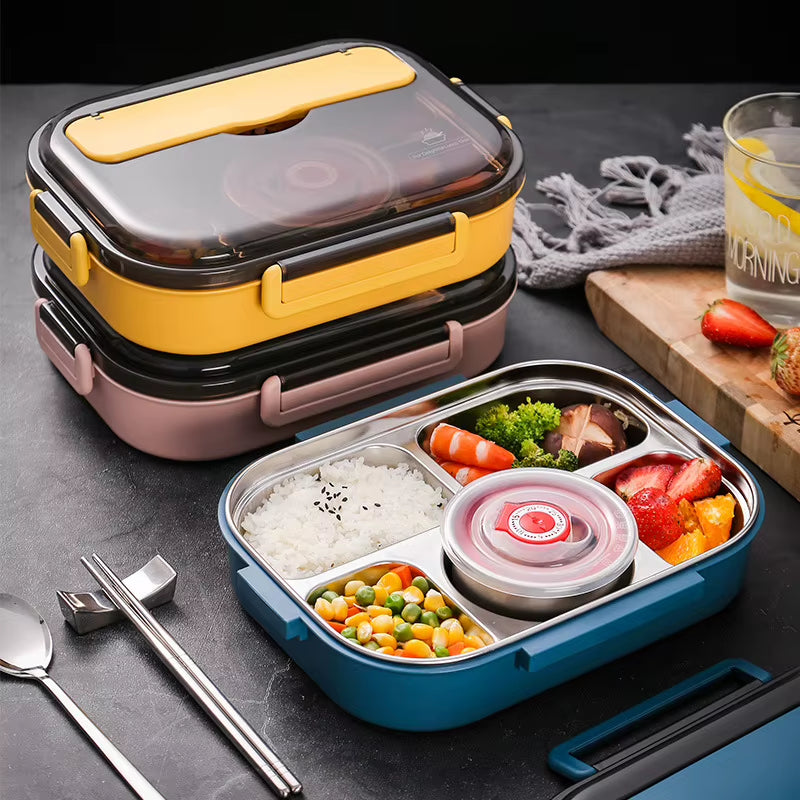 304 Stainless Steel Lunch Box for Adults Kids Snack Storage Portable Hermetic Breakfast Insulation Meal Container Microwavable