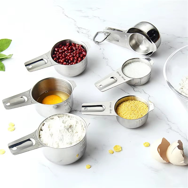 304 Stainless Steel Measuring Spoon Measuring Cup with Graduated Meter Salt Spoon Milk Powder Baking Weighing Seasoning Tool