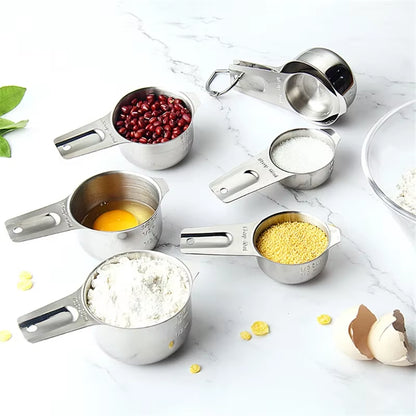 304 Stainless Steel Measuring Spoon Measuring Cup with Graduated Meter Salt Spoon Milk Powder Baking Weighing Seasoning Tool