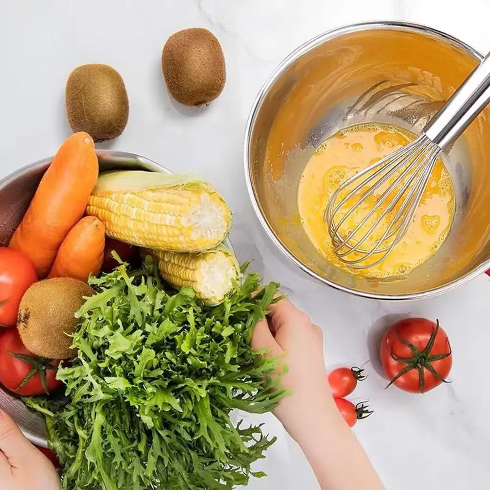 7 Colors Stainless Steel Mixing Bowl with Lid Home Kitchen Egg Mixer Salad Bowls Non-Slip Silicone Bottom Food Storage Bowl Set