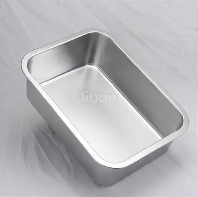 304 Tray Stainless Steel Storage Trays Leak Plate Hole Mesh Strainer Colander Wash Vegetable Basin Drying Water Filter Basin Lid