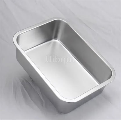 304 Tray Stainless Steel Storage Trays Leak Plate Hole Mesh Strainer Colander Wash Vegetable Basin Drying Water Filter Basin Lid