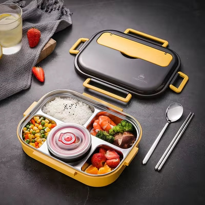 304 Stainless Steel Lunch Box for Adults Kids Snack Storage Portable Hermetic Breakfast Insulation Meal Container Microwavable