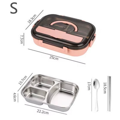 304 Stainless Steel Lunch Box for Adults Kids Snack Storage Portable Hermetic Breakfast Insulation Meal Container Microwavable