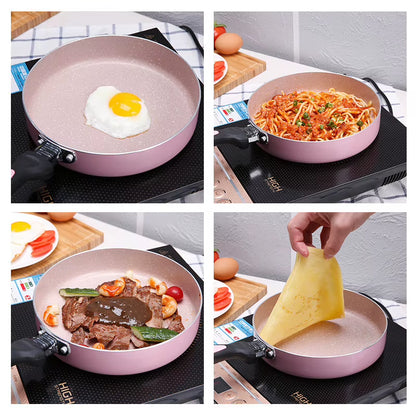 18-20Cm Pink Omelet Pan for Eggs Ham Pancake Maker Frying Pans Creative Non-Stick No Oil-Smoke Breakfast Grill Pan Cooking Pot