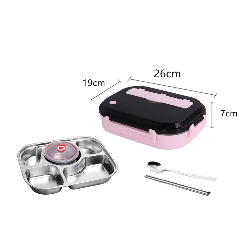 304 Stainless Steel Lunch Box for Adults Kids Snack Storage Portable Hermetic Breakfast Insulation Meal Container Microwavable