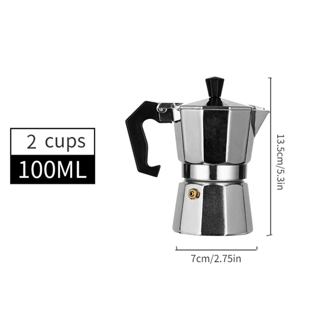 Aluminum Coffee Kettle Household Italian Octagonal Moka Coffee Tea Pot Office Home Travel Outdoor Camping Tableware Equipment