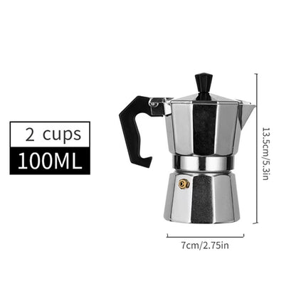 Aluminum Coffee Kettle Household Italian Octagonal Moka Coffee Tea Pot Office Home Travel Outdoor Camping Tableware Equipment