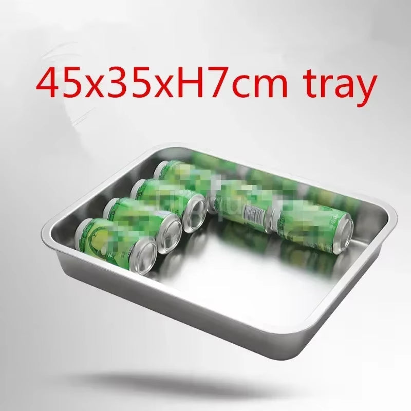 304 Tray Stainless Steel Storage Trays Leak Plate Hole Mesh Strainer Colander Wash Vegetable Basin Drying Water Filter Basin Lid