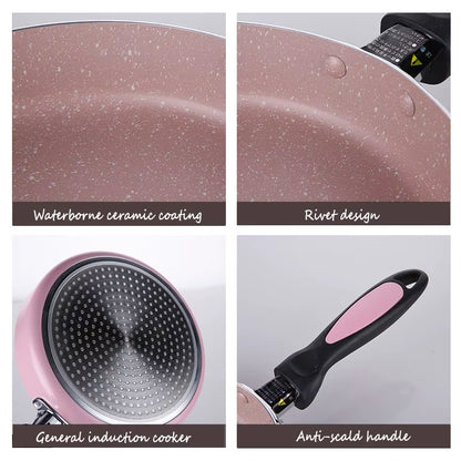 18-20Cm Pink Omelet Pan for Eggs Ham Pancake Maker Frying Pans Creative Non-Stick No Oil-Smoke Breakfast Grill Pan Cooking Pot