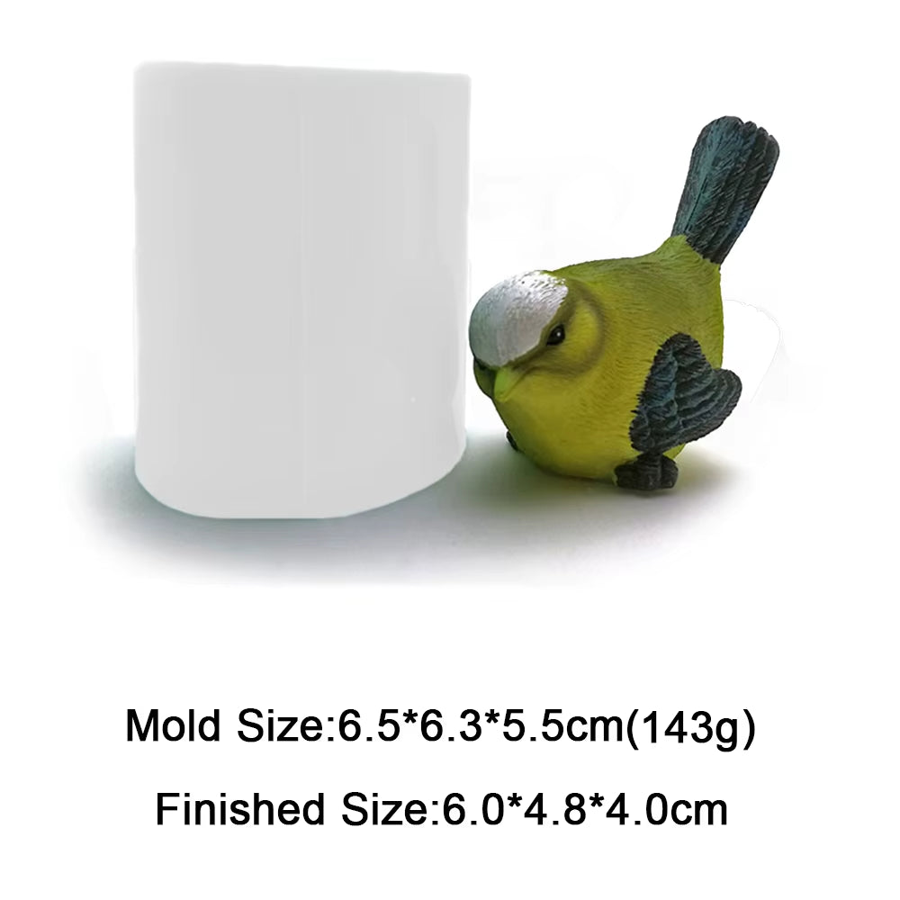 4 Style DIY Silicone Bird Molds Decoration 3D Simulation Cuckoo Gypsum Soap Form Salt Sculpture Sparrow Candle Mould