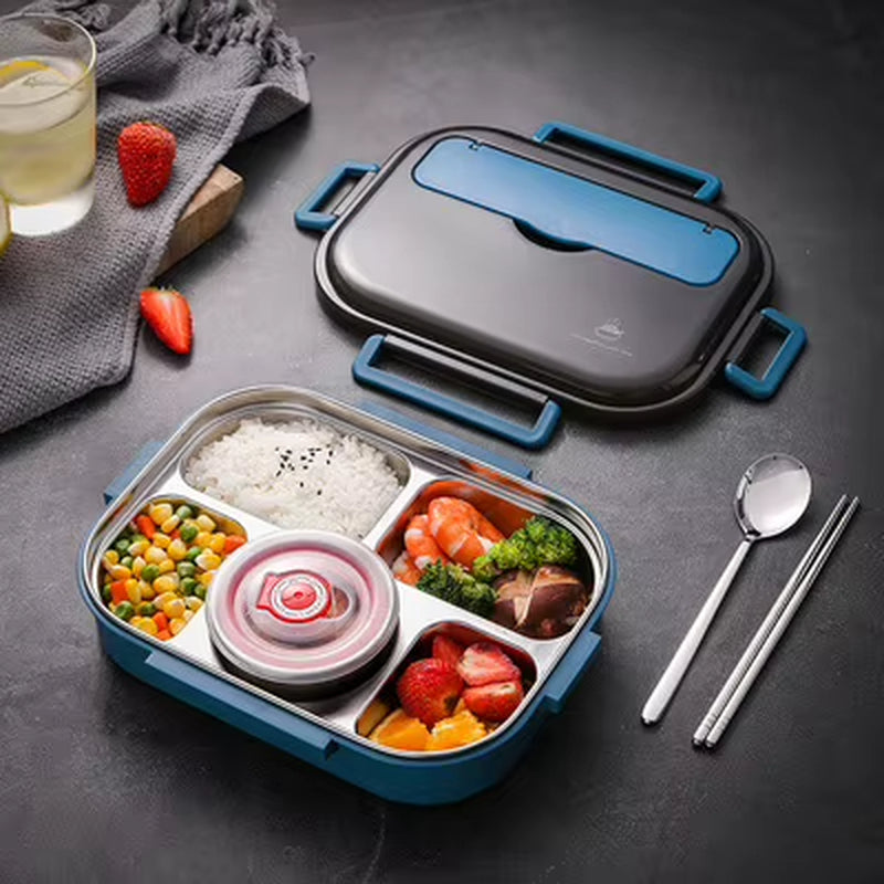 304 Stainless Steel Lunch Box for Adults Kids Snack Storage Portable Hermetic Breakfast Insulation Meal Container Microwavable