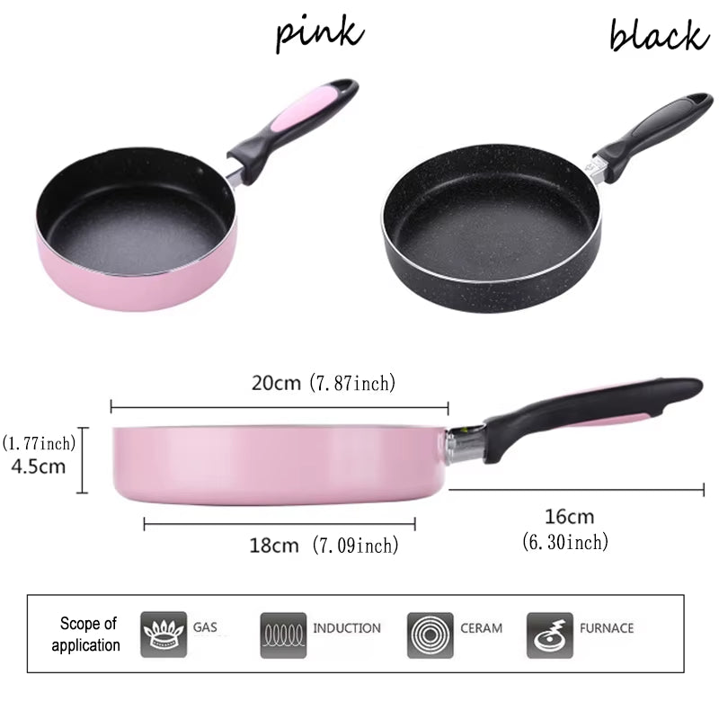 18-20Cm Pink Omelet Pan for Eggs Ham Pancake Maker Frying Pans Creative Non-Stick No Oil-Smoke Breakfast Grill Pan Cooking Pot