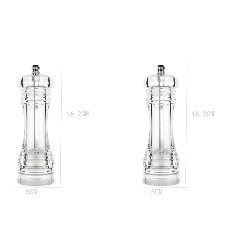 Acrylic Spice Pepper Mill Salt and Pepper Black Grinder with Strong Adjustable Ceramic Grinders Kitchen Cooking Tools Gadget Set