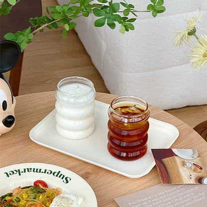 350ML Ins Transparent Glass Cup Heat-Resistant Caterpillar Shape Drinking Glasses Coffee Mug Beer Juice Milk Cute Water Cup