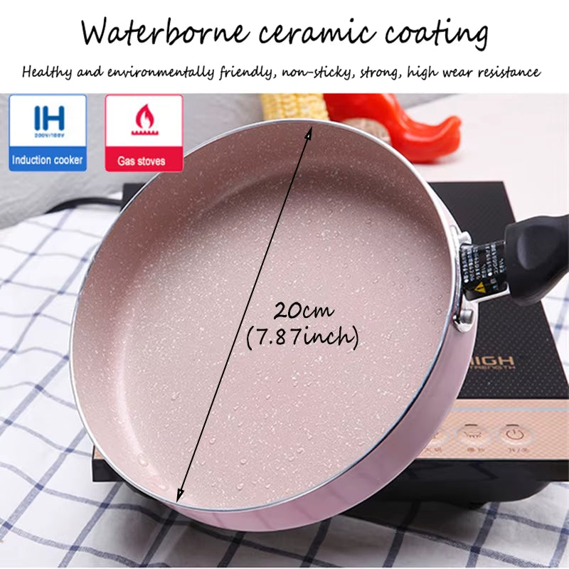 18-20Cm Pink Omelet Pan for Eggs Ham Pancake Maker Frying Pans Creative Non-Stick No Oil-Smoke Breakfast Grill Pan Cooking Pot