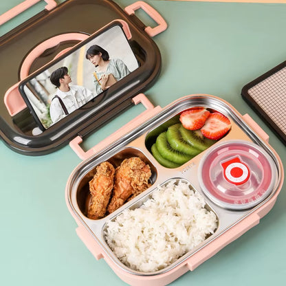 304 Stainless Steel Lunch Box for Adults Kids Snack Storage Portable Hermetic Breakfast Insulation Meal Container Microwavable