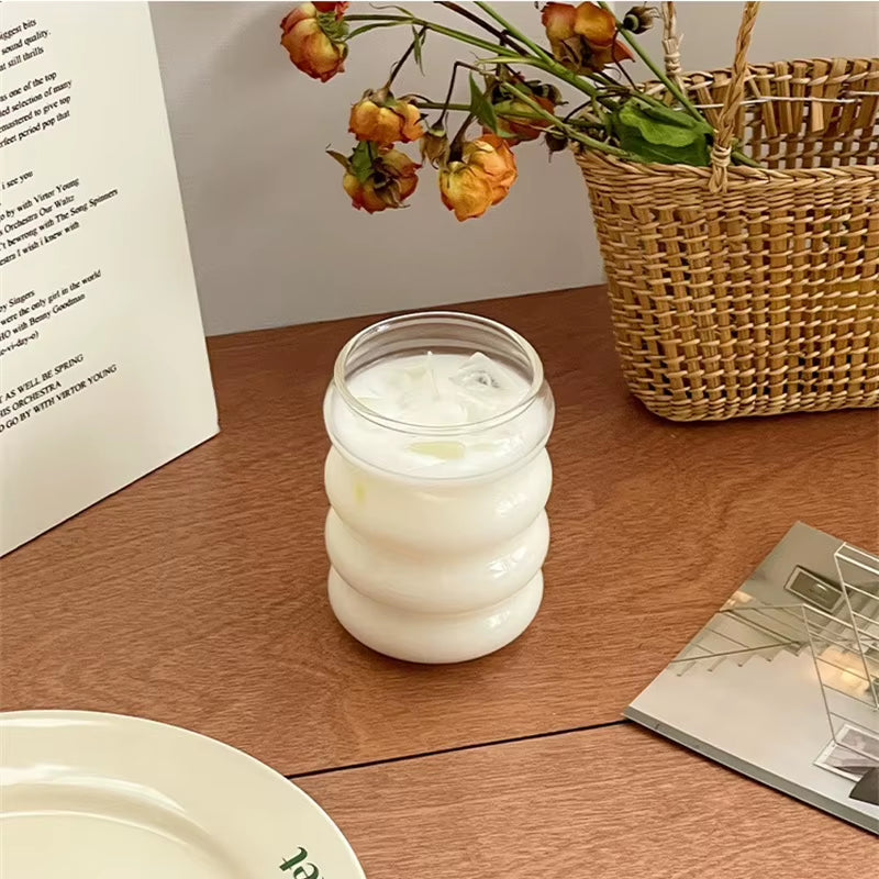 350ML Ins Transparent Glass Cup Heat-Resistant Caterpillar Shape Drinking Glasses Coffee Mug Beer Juice Milk Cute Water Cup