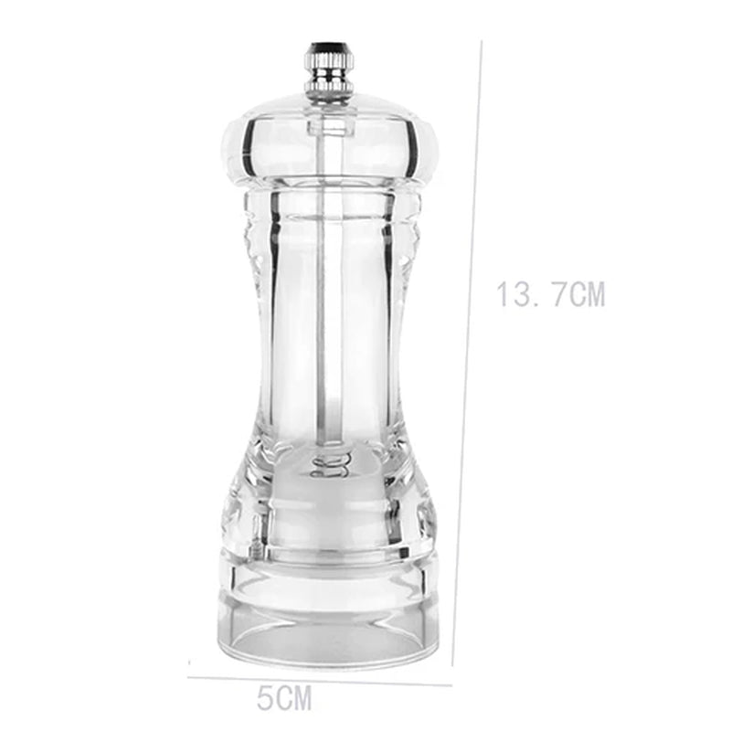 Acrylic Spice Pepper Mill Salt and Pepper Black Grinder with Strong Adjustable Ceramic Grinders Kitchen Cooking Tools Gadget Set