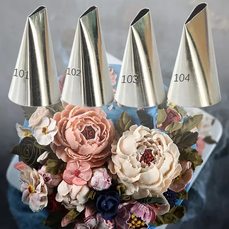 #101#102#103#104 Rose Petal Icing Piping Nozzles for Decorating Cakes Cupcake Pastry Tips Baking Pastry Tool Кондитерские Товары