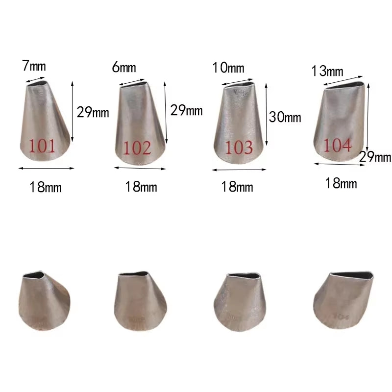 #101#102#103#104 Rose Petal Icing Piping Nozzles for Decorating Cakes Cupcake Pastry Tips Baking Pastry Tool Кондитерские Товары