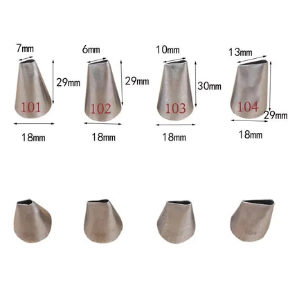 #101#102#103#104 Rose Petal Icing Piping Nozzles for Decorating Cakes Cupcake Pastry Tips Baking Pastry Tool Кондитерские Товары