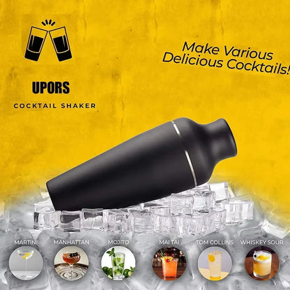 8Pcs Matte Black Cocktail Shaker Set Wine Martini Drink Mixer Barware Tools Bartending Equipment Bartender Kit for Home Bar