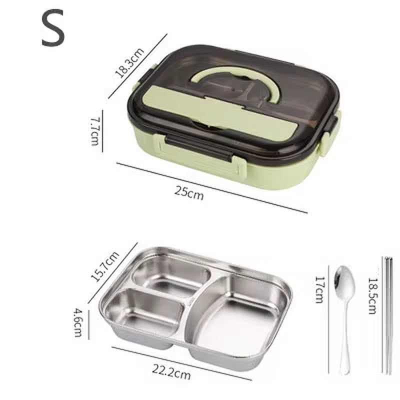 304 Stainless Steel Lunch Box for Adults Kids Snack Storage Portable Hermetic Breakfast Insulation Meal Container Microwavable
