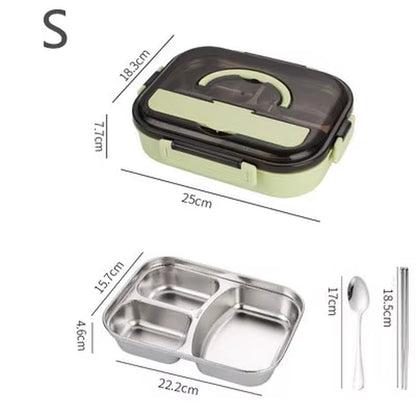304 Stainless Steel Lunch Box for Adults Kids Snack Storage Portable Hermetic Breakfast Insulation Meal Container Microwavable
