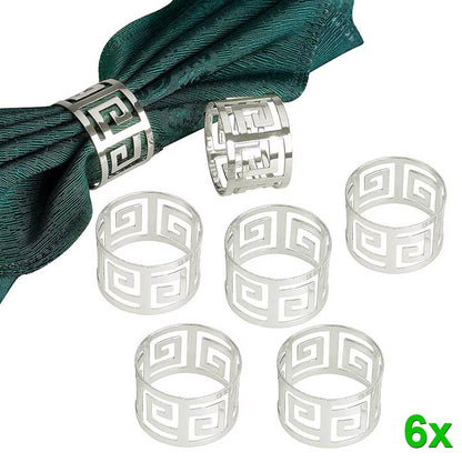 6Pcs Gold & Silver Napkin Rings Wedding Serviette Ring Alloy Table Napkin Holder Dinning Table Decoration Aro Servilleta Dorado