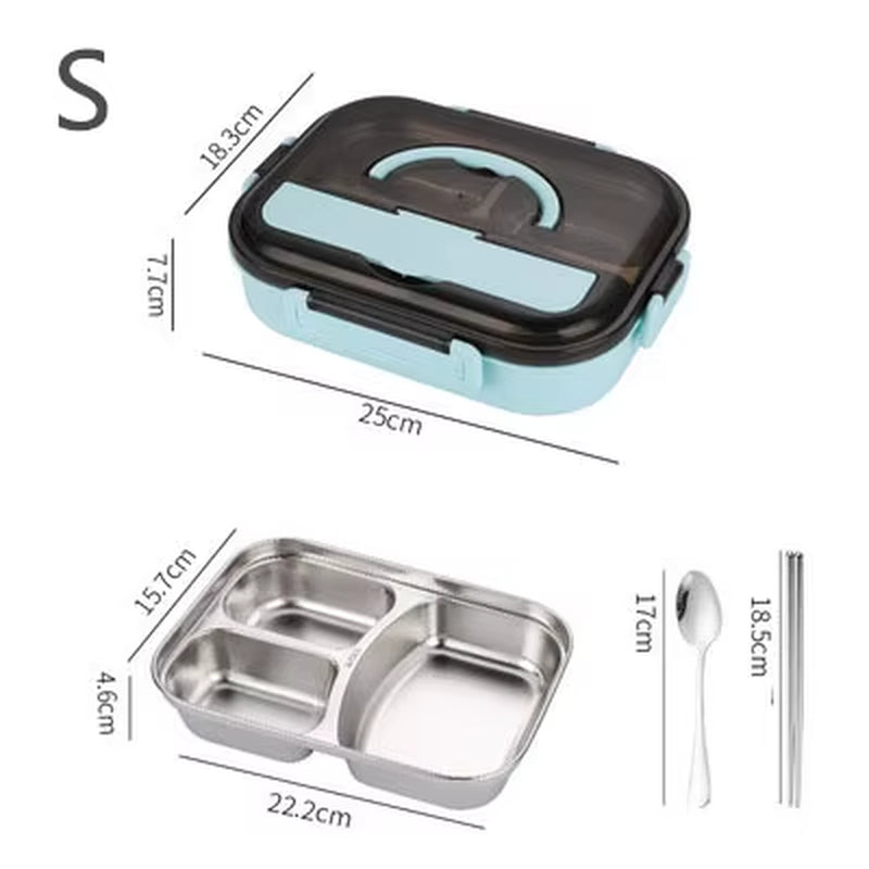 304 Stainless Steel Lunch Box for Adults Kids Snack Storage Portable Hermetic Breakfast Insulation Meal Container Microwavable