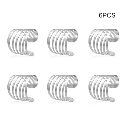 6Pcs Gold & Silver Napkin Rings Wedding Serviette Ring Alloy Table Napkin Holder Dinning Table Decoration Aro Servilleta Dorado