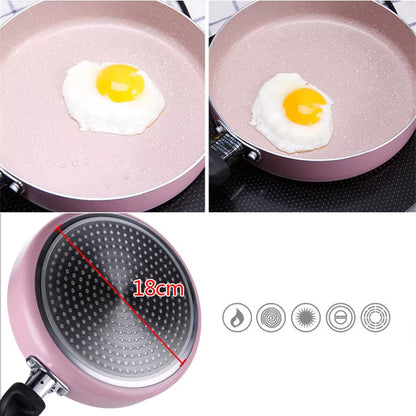 18-20Cm Pink Omelet Pan for Eggs Ham Pancake Maker Frying Pans Creative Non-Stick No Oil-Smoke Breakfast Grill Pan Cooking Pot