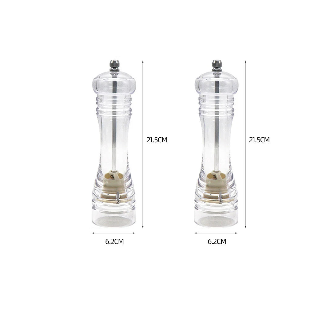 Acrylic Spice Pepper Mill Salt and Pepper Black Grinder with Strong Adjustable Ceramic Grinders Kitchen Cooking Tools Gadget Set