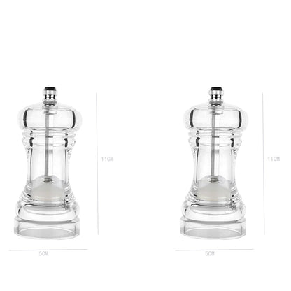 Acrylic Spice Pepper Mill Salt and Pepper Black Grinder with Strong Adjustable Ceramic Grinders Kitchen Cooking Tools Gadget Set