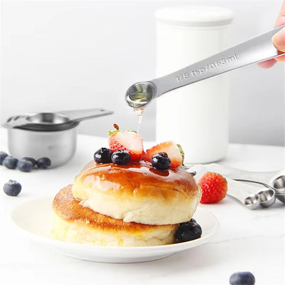304 Stainless Steel Measuring Spoon Measuring Cup with Graduated Meter Salt Spoon Milk Powder Baking Weighing Seasoning Tool