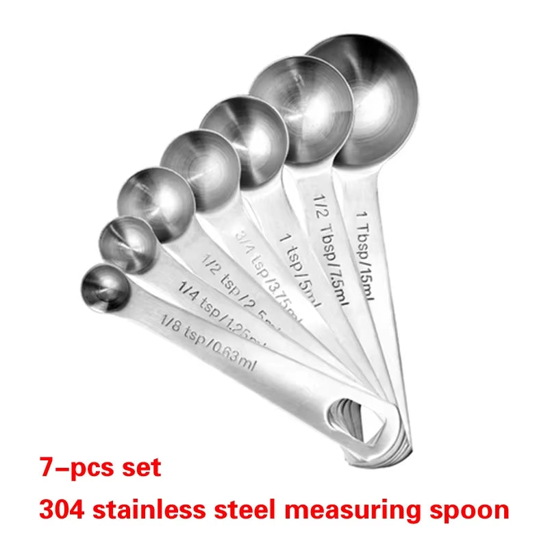 304 Stainless Steel Measuring Spoon Measuring Cup with Graduated Meter Salt Spoon Milk Powder Baking Weighing Seasoning Tool