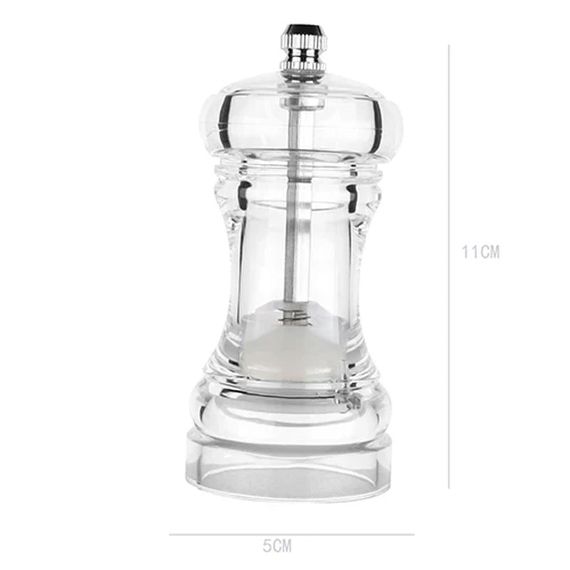 Acrylic Spice Pepper Mill Salt and Pepper Black Grinder with Strong Adjustable Ceramic Grinders Kitchen Cooking Tools Gadget Set