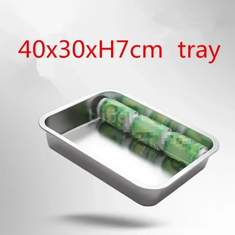 304 Tray Stainless Steel Storage Trays Leak Plate Hole Mesh Strainer Colander Wash Vegetable Basin Drying Water Filter Basin Lid