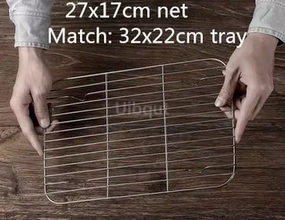 304 Tray Stainless Steel Storage Trays Leak Plate Hole Mesh Strainer Colander Wash Vegetable Basin Drying Water Filter Basin Lid