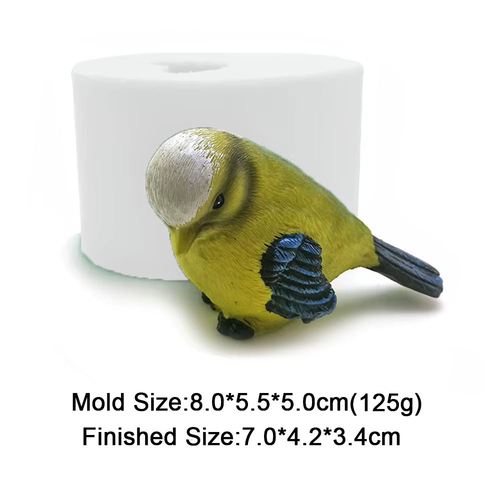 4 Style DIY Silicone Bird Molds Decoration 3D Simulation Cuckoo Gypsum Soap Form Salt Sculpture Sparrow Candle Mould