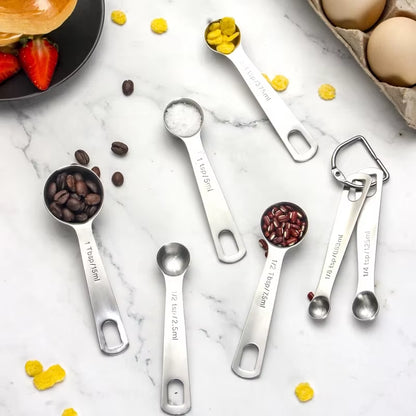 304 Stainless Steel Measuring Spoon Measuring Cup with Graduated Meter Salt Spoon Milk Powder Baking Weighing Seasoning Tool