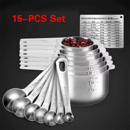 304 Stainless Steel Measuring Spoon Measuring Cup with Graduated Meter Salt Spoon Milk Powder Baking Weighing Seasoning Tool